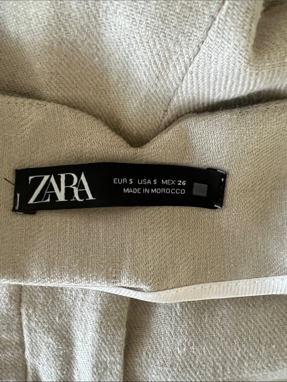 Zara High Waisted Linen Cropped Pants